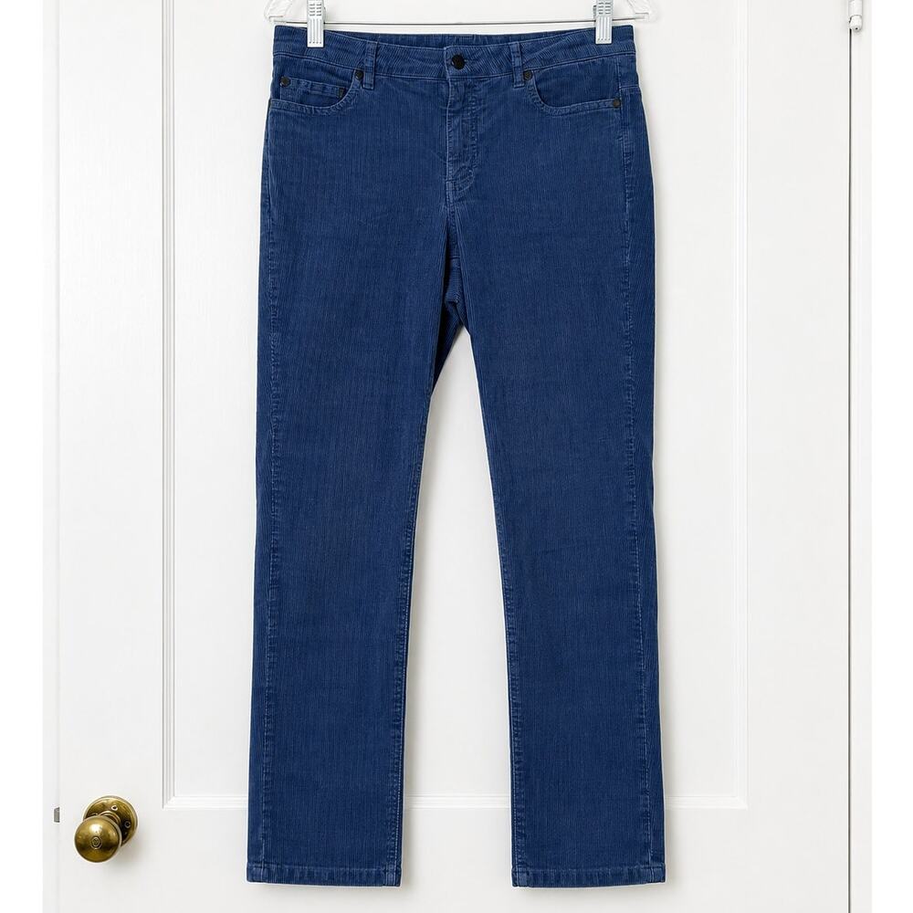 J. McLaughlin Blue Corduroy Pants Women’s Size 6 Stretch Straight Leg